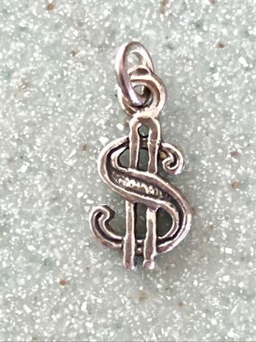 .925 Dollar Sign Sterling Silver Jewelry Charm #money #$